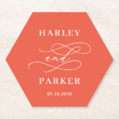 Chic Calligraphy Wedding Probe Verlobung Untersetzer (Vorderseite)