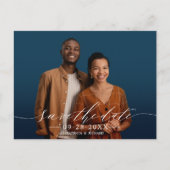 Chic Calligraphy Wedding Save The Date Photo Postkarte (Vorderseite)