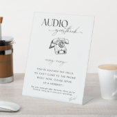 Chic Calligraphy Wedding Telefone Audio Gäestbook Sockelschild (In SItu)