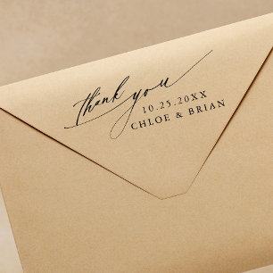 Chic Calligraphy Wedding Vielen Dank Gummistempel
