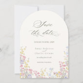 Chic Calligraphy wildflowers Wedding Save the Date Einladung (Vorderseite)