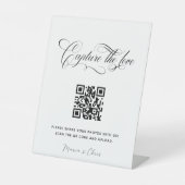 Chic Calligrpahy Capture the Liebe QR code Wedding Sockelschild (Vorderseite)