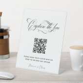 Chic Calligrpahy Capture the Liebe QR code Wedding Sockelschild (In SItu)