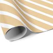 Chic camel khaki beige weiße, oblische Streifen Ge Geschenkpapier (Rolleneckpunkt)