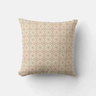 Chic Camel Off-White Kreis Geometrisches Muster Kissen