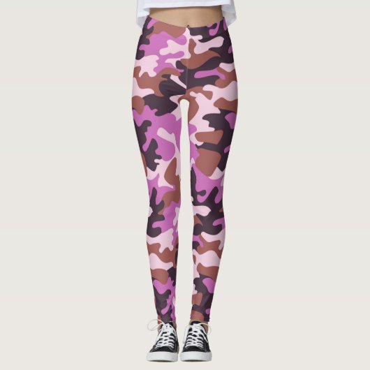 Chic Camouflage Khaki Pattern Leggings (Vorderseite)
