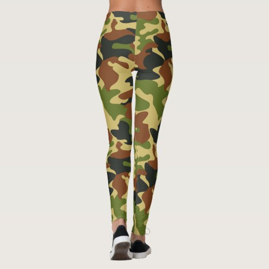 Chic Camouflage Khaki Pattern Leggings (Rückseite)