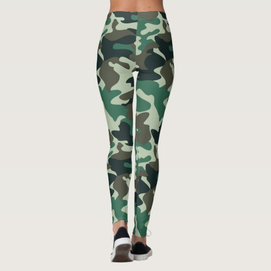 Chic Camouflage Khaki Pattern Leggings (Rückseite)