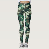Chic Camouflage Khaki Pattern Leggings (Vorderseite)