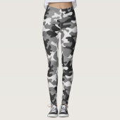 Chic Camouflage Khaki Pattern Leggings (Vorderseite)