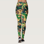 Chic Camouflage Khaki Pattern Leggings (Rückseite)