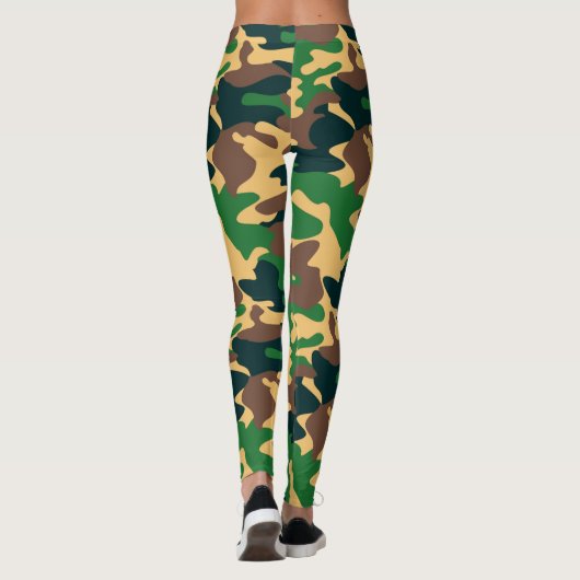 Chic Camouflage Khaki Pattern Leggings (Rückseite)