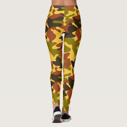 Chic Camouflage Khaki Pattern Leggings (Rückseite)
