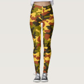Chic Camouflage Khaki Pattern Leggings (Vorderseite)