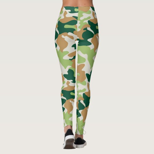 Chic Camouflage Khaki Pattern Leggings (Rückseite)
