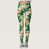 Chic Camouflage Khaki Pattern Leggings (Vorderseite)