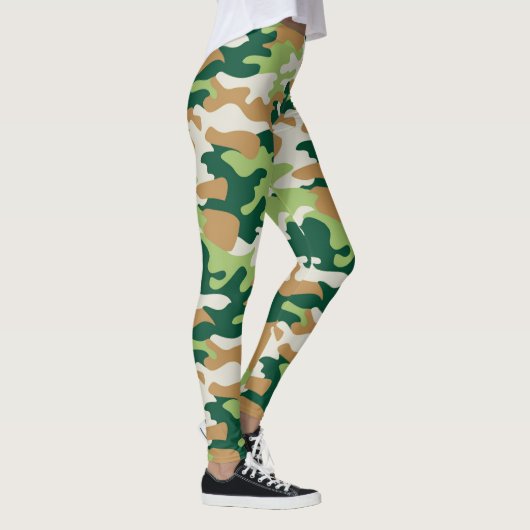 Chic Camouflage Khaki Pattern Leggings (Rechts)