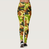 Chic Camouflage Khaki Pattern Leggings (Rückseite)