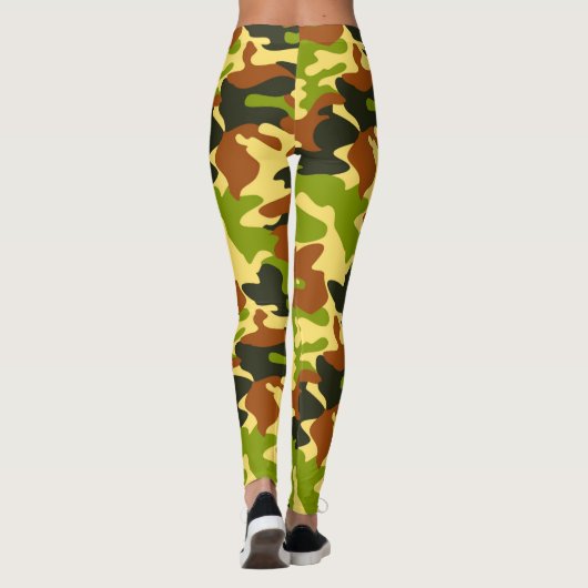 Chic Camouflage Khaki Pattern Leggings (Rückseite)