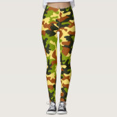 Chic Camouflage Khaki Pattern Leggings (Vorderseite)