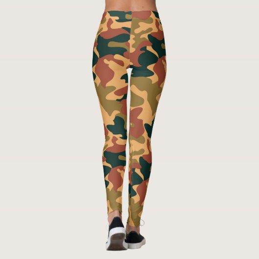 Chic Camouflage Khaki Pattern Leggings (Rückseite)