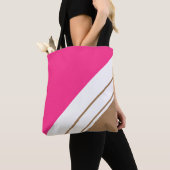 Chic Candy Pink Mocha White Slant Racing Streifen Tasche (Von Nahem)