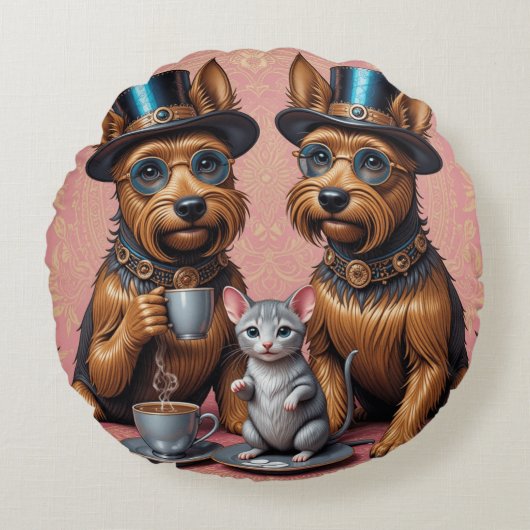 Chic Canine Companies Rundes Kissen (Vorderseite)