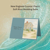 chic Cape Cod Coastal Soft Blue Wedelcard Dankeskarte
