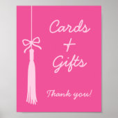 Chic Cards & Gifts Tassel Bow Pink Abschluss Zeich Poster (Vorne)