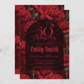 Chic Carnation Accent Spring Birthday Einladung (Vorne/Hinten)