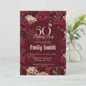 Chic Carnation Charm Birthday Present Einladung (Stehend Vorderseite)