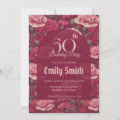 Chic Carnation Inspired First Birthday Einladung (Vorderseite)