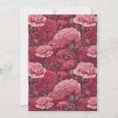 Chic Carnation Inspired First Birthday Einladung (Rückseite)