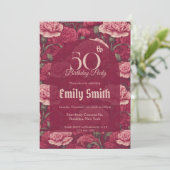 Chic Carnation Inspired First Birthday Einladung (Stehend Vorderseite)