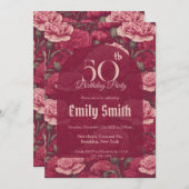 Chic Carnation Inspired First Birthday Einladung (Vorne/Hinten)