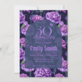 Chic Carnation Sparkle Custom Birthday Einladung (Vorderseite)