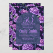 Chic Carnation Sparkle Custom Birthday Einladung (Vorne/Hinten)