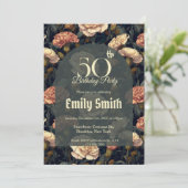 Chic Carnation Themed Party Einladung (Stehend Vorderseite)