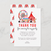 Chic Carnival Circus Show Clowns Balloons Geburtst Dankeskarte (Vorne/Hinten)