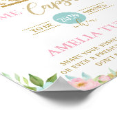 Chic Carousel Pink Minze Floral Time Kapsel Zeiche Poster (Ecke)