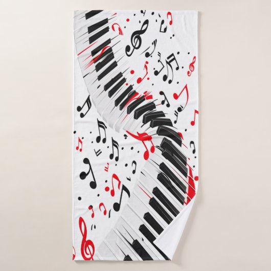 Chic Cascading Melodies Red White und Black Badehandtuch (Badehandtuch)