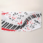 Chic Cascading Melodies Red White und Black Badehandtuch (Badehandtuch)