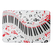 Chic Cascading Melodies Red White und Black Badematte (Vorderseite)