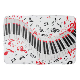 Chic Cascading Melodies Red White und Black Badematte