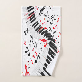 Chic Cascading Melodies Red White und Black Handtuch
