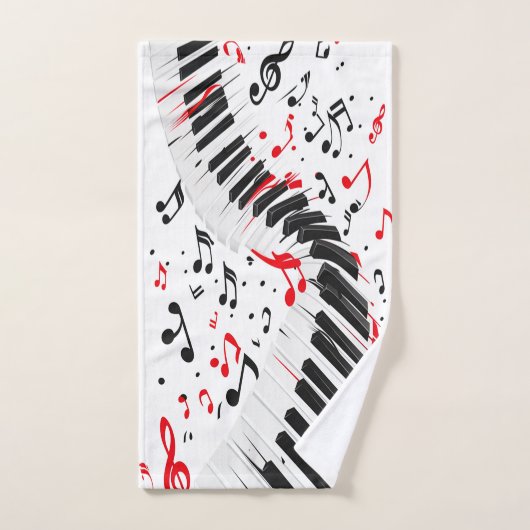 Chic Cascading Melodies Red White und Black Handtuch (Handtuch)