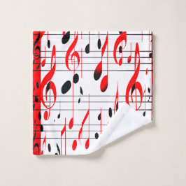 Chic Cascading Melodies Red White und Black Waschlappen