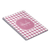 Chic Cashmere Rose überprüft Monogramm und Name Notizblock (Rechte Seite)