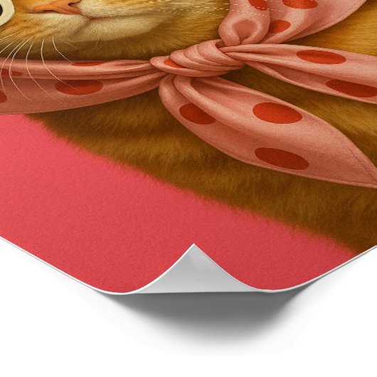 Chic Cat Funny Aesthetic Wall Art Print Poster (Ecke)