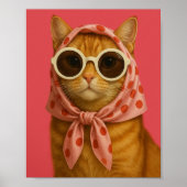 Chic Cat Funny Aesthetic Wall Art Print  Poster (Vorne)